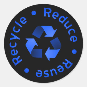 Blue Reduce, Reuse, Recycle Sticker