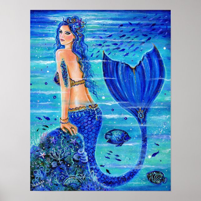 Blue Reef Mermaid poster by Renee Lavoie (Front)