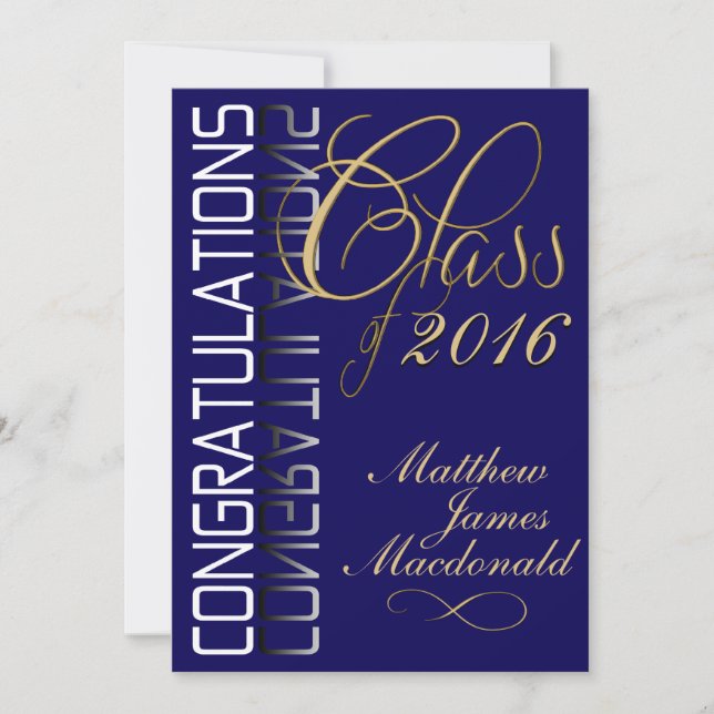 Blue Reflection 2016 Formal Graduation Party Invitation (Front)