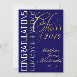 Blue Reflection Formal Graduation Party Invitation