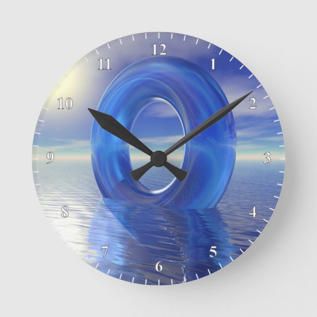 Blue Reflections Round Clock (Front)