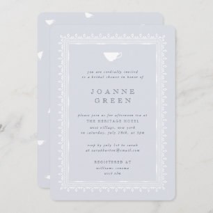 Blue Regency Afternoon Tea Bridal/Wedding Shower Invitation