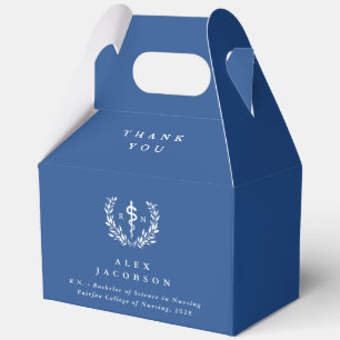 Blue Registered Nurse + Asclepius Graduation Favour Box