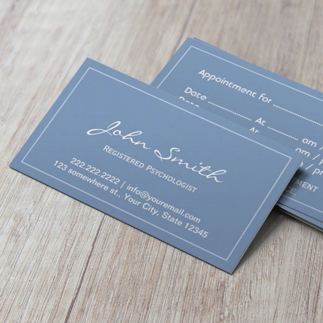 Blue Registered Psychologist Appointment Card (Creator Uploaded)