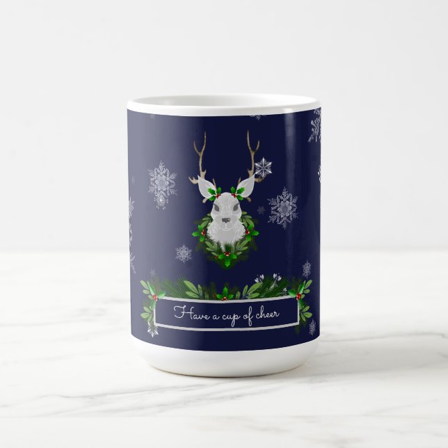 Blue Reindeer Coffee Mug (Center)