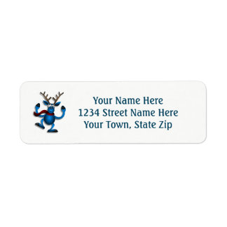 Blue Reindeer Labels