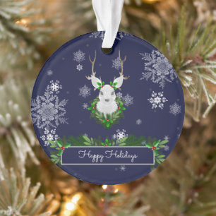 Blue Reindeer Ornament