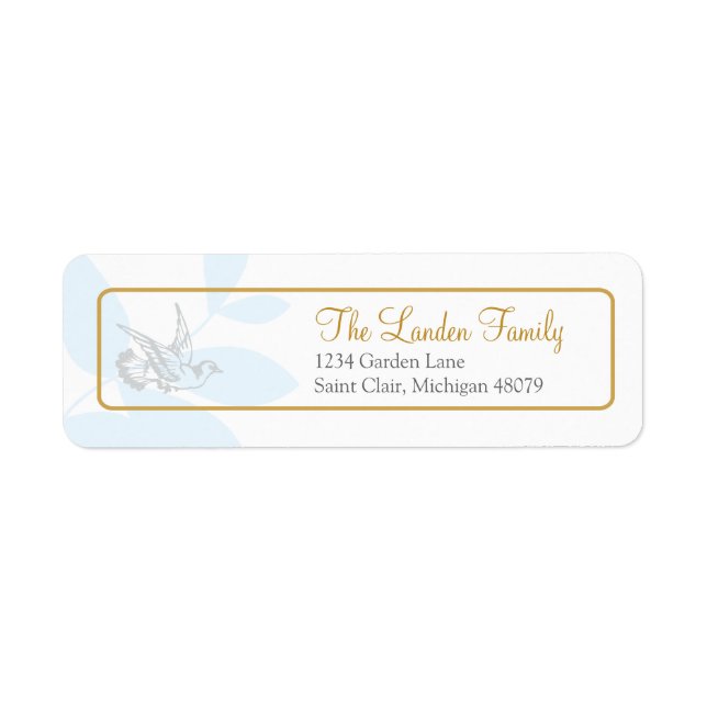 Blue Religious Address Label (Front)