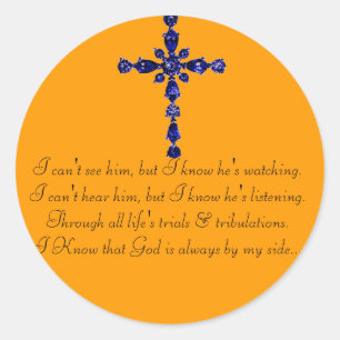 Blue Religious cross sticker
