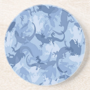 Blue Reptile Camouflage Coaster