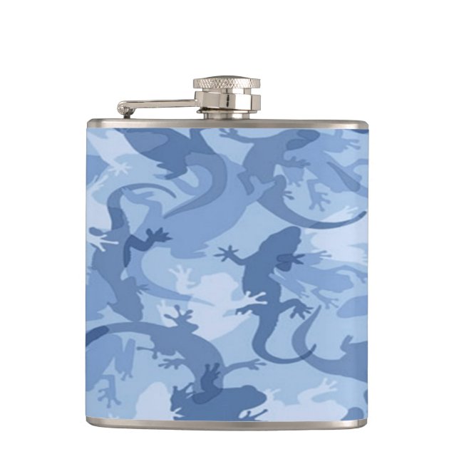 Blue Reptile Camouflage Flask (Front)