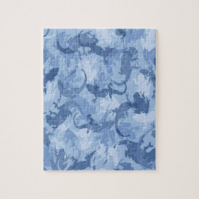 Blue Reptile Camouflage Jigsaw Puzzle (Vertical)