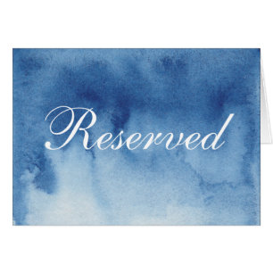 Blue reserved sign watercolor. Modern wedding
