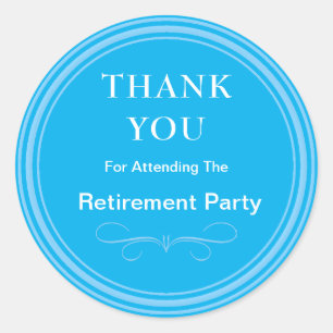 Blue Retirement Thank You Classic Round Sticker