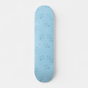 Blue Retro 50's Swingers Star Wallpaper Pattern Skateboard