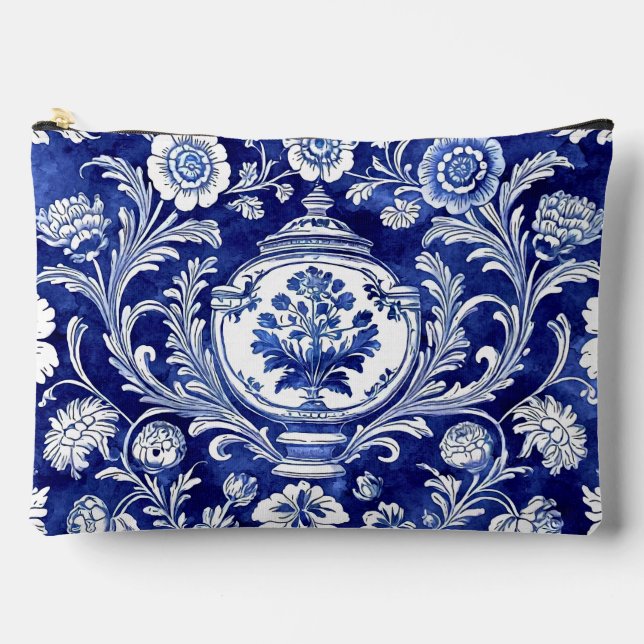 Blue Retro Accessory Pouch (Front)