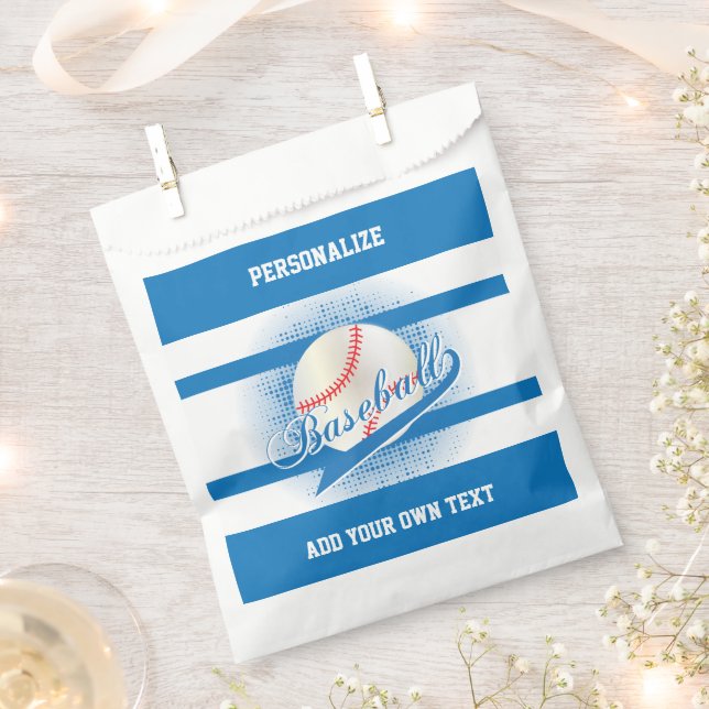 Blue Retro Baseball ⚾ Style Favour Bags (Clipped)
