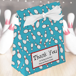 Blue Retro Bowling Theme Party Favour Box
