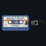 Blue Retro Cassette | Marker Name Luggage Tag<br><div class="desc">Turn heads and bring a smile to people's faces when they see your checked bag make its way around the airport luggage carousel. This fun luggage tag features a blue retro cassette-style image on both sides of the luggage tag. One side features your name in marker-style text. The other side...</div>