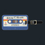 Blue Retro Cassette | Marker Name Luggage Tag<br><div class="desc">Turn heads and bring a smile to people's faces when they see your checked bag make its way around the airport luggage carousel. This fun luggage tag features a blue retro cassette-style image on both sides of the luggage tag. One side features your name in marker-style text. The other side...</div>