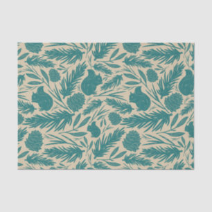 Blue Retro Cosy Christmas Charm Tissue Paper