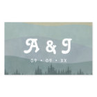 Blue Retro Mountains and Forest Wedding Monogram