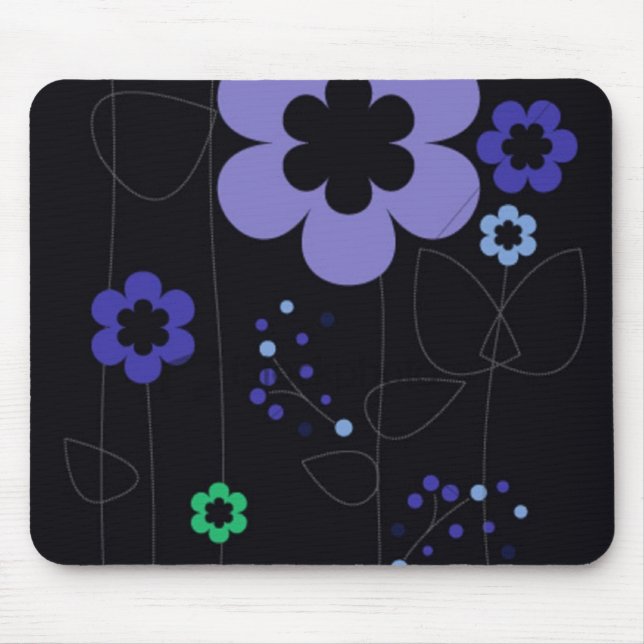 blue retro mouse mat (Front)