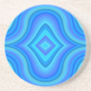Blue Retro Pattern Coaster