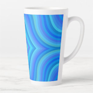 Blue Retro Pattern Latte Mug