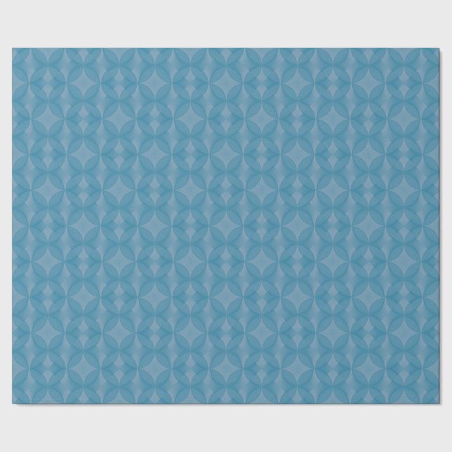 Blue Retro Patterned Wrapping Paper (Seam)