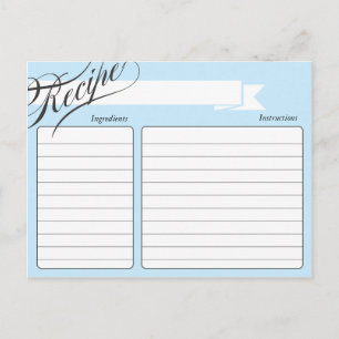 Blue Retro Recipe Card