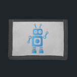 Blue Retro Robot Trifold Wallet<br><div class="desc">Blue retro robot design.</div>