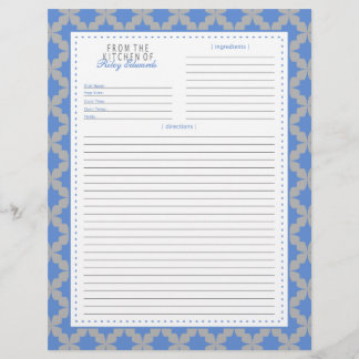 Blue Retro Star Recipe Page