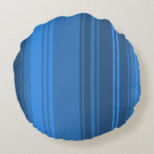 Blue Retro Stripes Throw Pillow