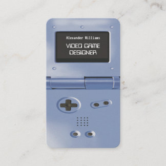 Blue Retro Style Gaming Console Game Designer Business Card