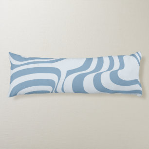 Blue Retro Swirl Groovy Y2K Pattern Body Cushion