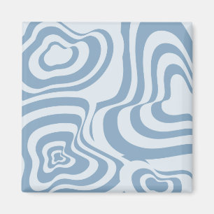 Blue Retro Swirl Groovy Y2K Pattern Magnet