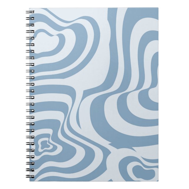 Blue Retro Swirl Groovy Y2K Pattern  Notebook (Front)
