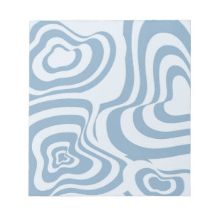 Blue Retro Swirl Groovy Y2K Pattern  Notepad