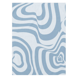 Blue Retro Swirl Groovy Y2K Pattern  Tablecloth