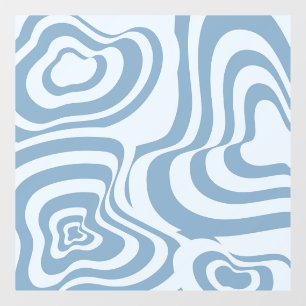 Blue Retro Swirl Groovy Y2K Pattern Window Cling