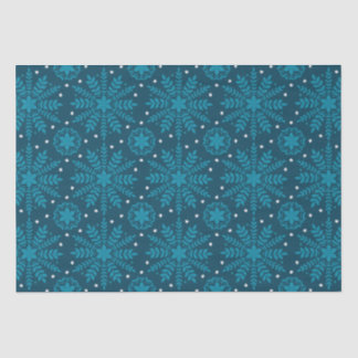 Blue Retro Tides of Christmas Vibes Tissue Paper