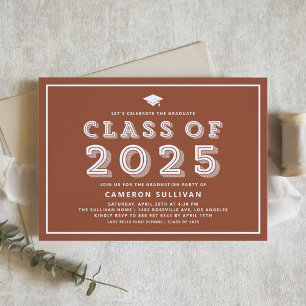 Blue Retro Typography Graduation Party Invitation