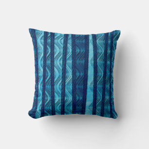 Blue Retro Wave Unique Cool Pattern Cushion