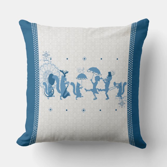 Blue Rhapsody Throw Pillow (Front)
