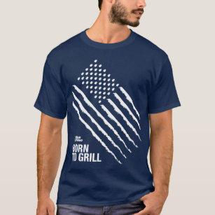 Blue Rhino "American Flag: Born to Grill" Men's T-Shirt