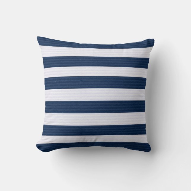 Blue Ribbed Stripes  Cushion (Front)