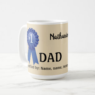 Blue Ribbon #1 Dad (or other special relative) Coffee Mug
