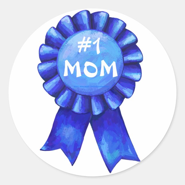 Blue Ribbon #1 Mum Stickers (Front)