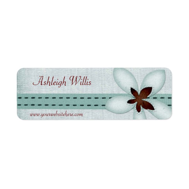 Blue Ribbon And Flower Address Labels (Front)